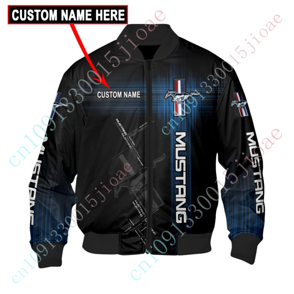 

Mustang Jackets For Men's Clothing Techwear Baseball Uniform Bomber Jacket Thick Coat Harajuku Parkas Windbreaker Custom Logo