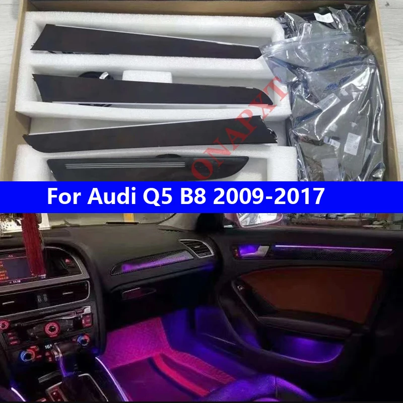 

Автомобильный окружающий свет для Audi Q5 2009-2017 контроллер рулевого колеса панель приборной панели Светодиодная атмосферная лампа светящаяся полоса 21 цвет