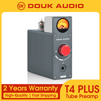 Douk Audio 5725 Vacuum Tube Phono Stage Preamp for Home Turntables Headphone Amp w/VU Meter Stereo Audio Preamp for TV/MP3/Phone