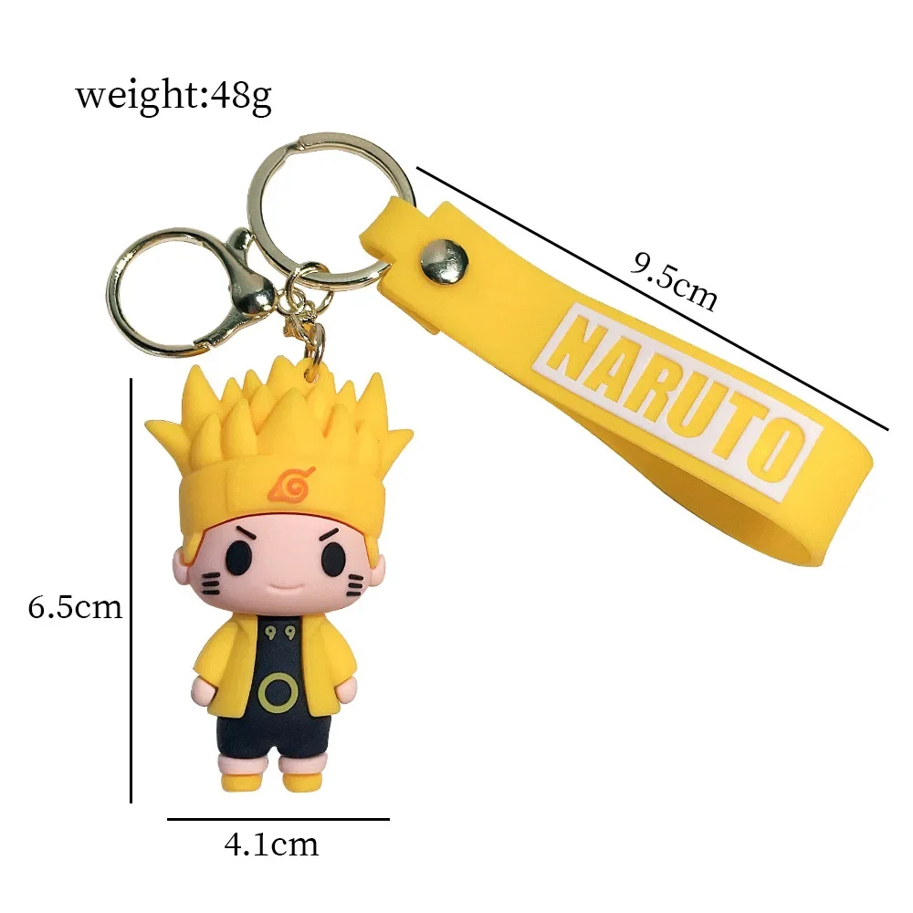 Popular Naruto Anime Keychains for Men Kawaii Sasuke Mini Doll Car Keyring Kakashi Anime Peripherals Keychain for Bags Kids Toys