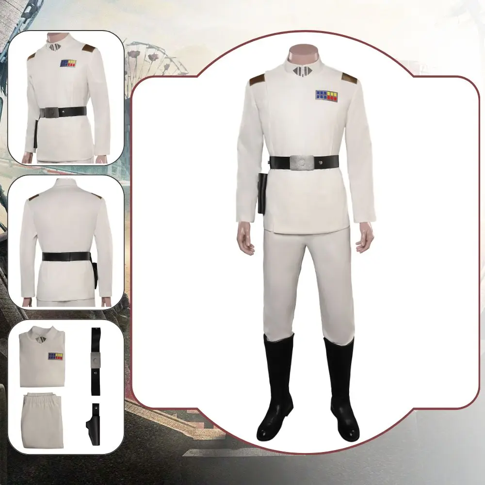 

Thrawn Grand Admiral Cosplay Fantasia Costume Disguise for Adult Men Uniform Jacket Pants Belt Halloween Carnival Party Clothes