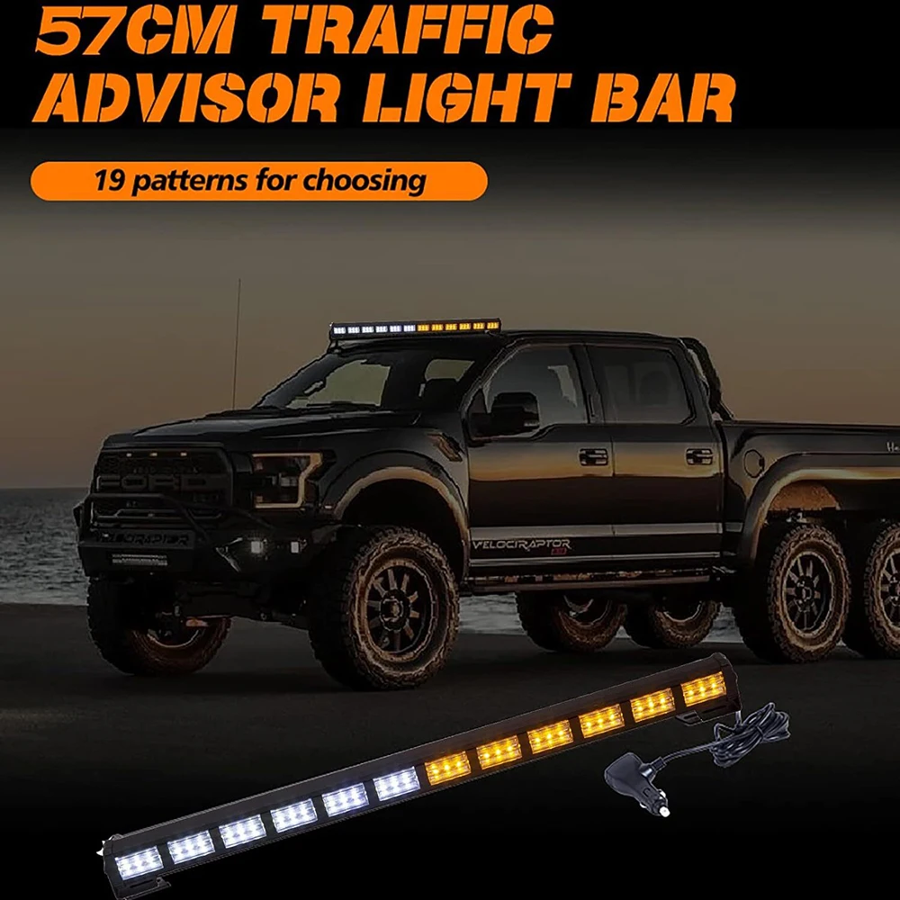 18/12 COB Car Rooftop Strobe Light Bar Bright Traffic Warning Flashing Lights Warning Beacon DC12V-24V for Truck Vans Tractor
