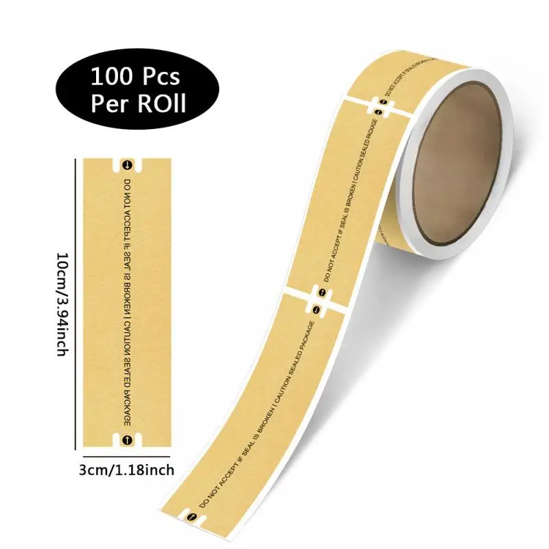 

100 шт./рулон, защитные наклейки от вскрытия, защитные этикетки для посылок, почтовых документов, 3 х 10 см