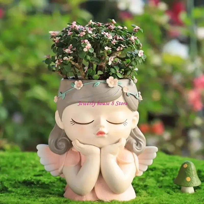 

Girl Concrete Flower Pots Molds Planter Vase Silicone Mold