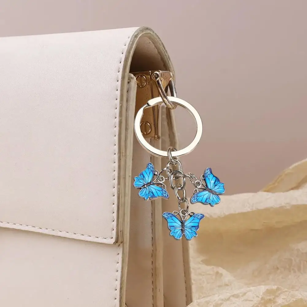 Keychain Charm Butterfly Charm Keychain Pendant for Bag Car Decor Accessory Vibrant Color Butterflies Keyring Holder Decorative