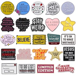 Start Each Day With a Grateful Heart Enamel Pin Funny Quotes Be a Good Human Sarcasm Phrase Brooch Lapel Badge Jewelry Wholesale