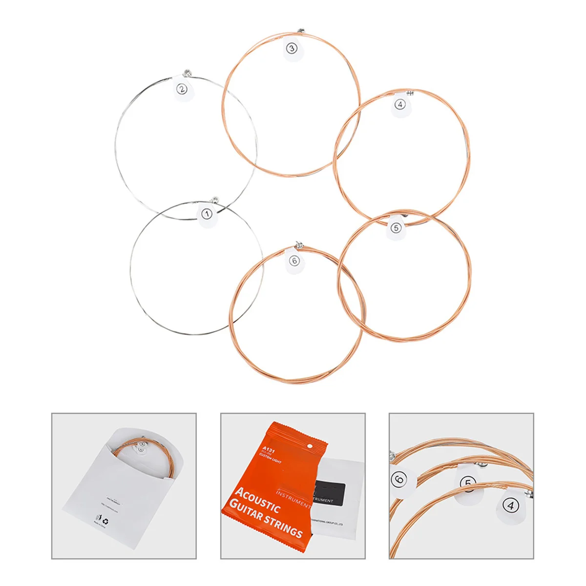 

6Pcs Acoustic Guitar Strings Professional Guitar Supplies High Standards Strict Specifications Consistent Performance Long Life