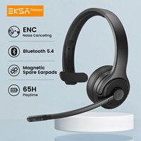 EKSA H3 Wireless Headphones for Office, Bluetooth 5.4 Headset with ENC Noise Cancelling Mic, Support Mute/Removable Earpad/65H