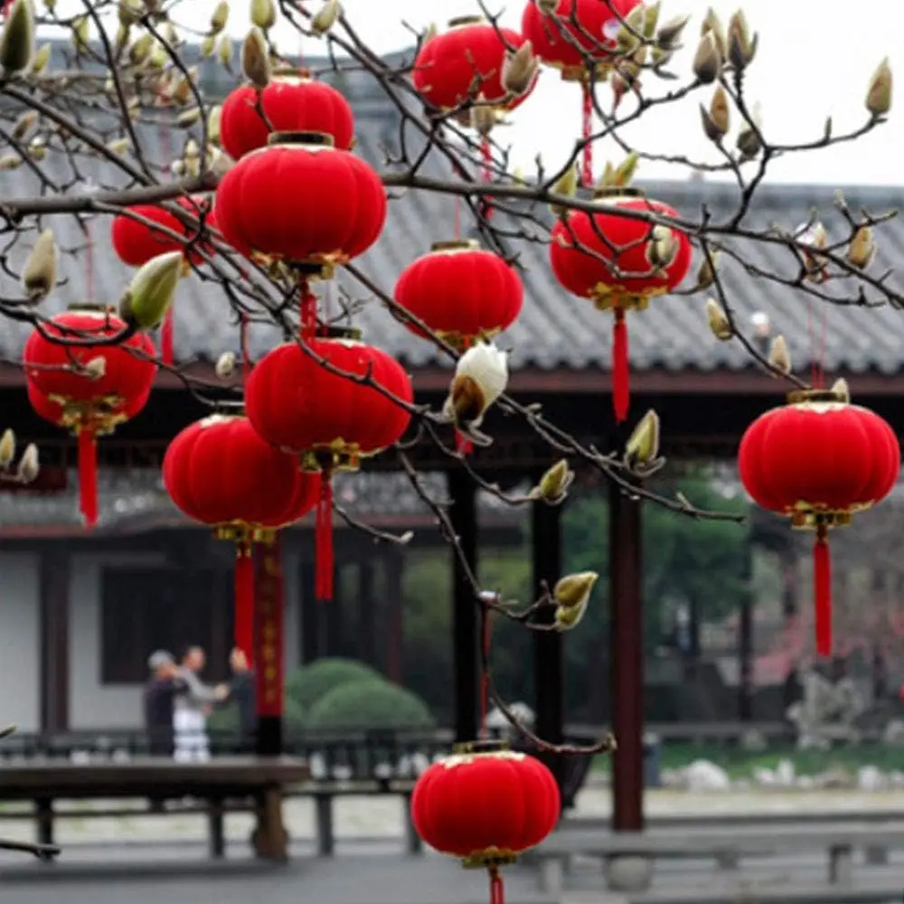 

Spring Festival Decor Lantern Mini Non-luminous Plucked Tassel Lantern Chinese New Year Party Decoration Props Garden Pendants