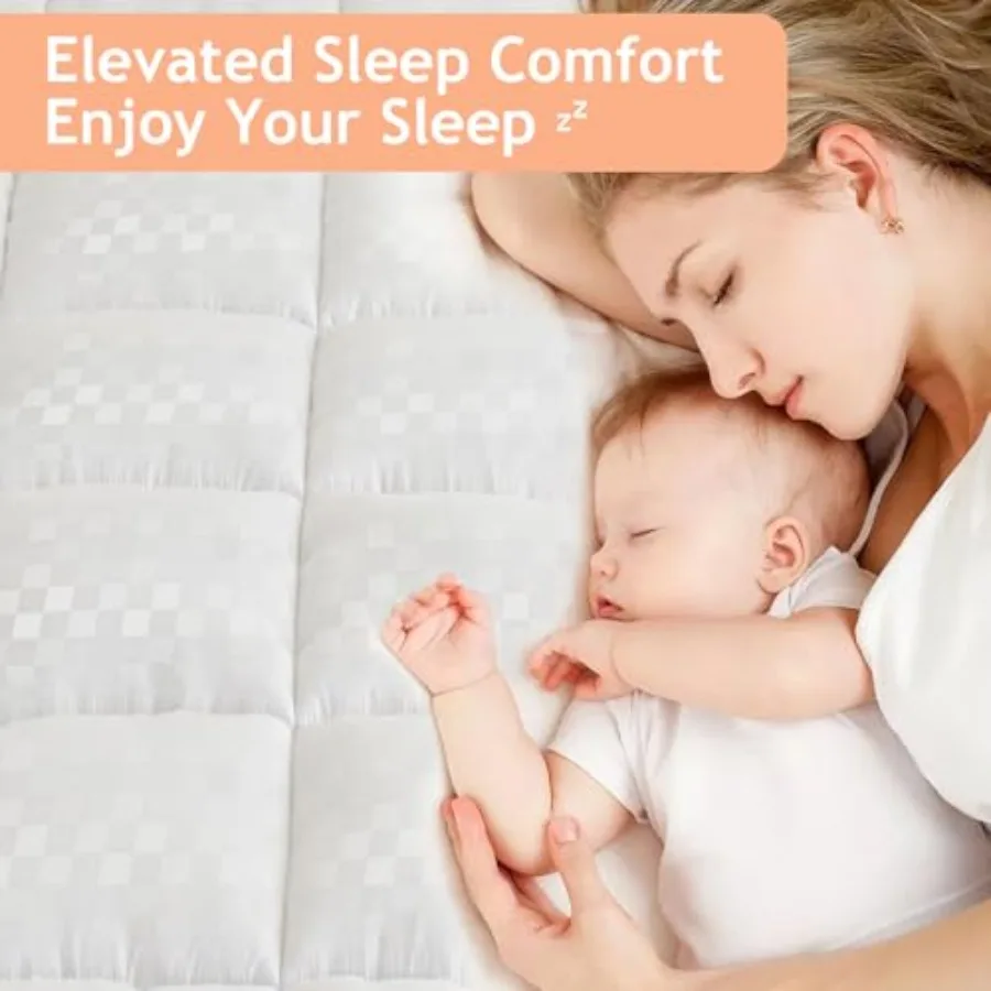 Coprimaterasso doppio con tasca profonda da 815 pollici per telai letto regolabili. Coprimaterasso trapuntato con angoli extra