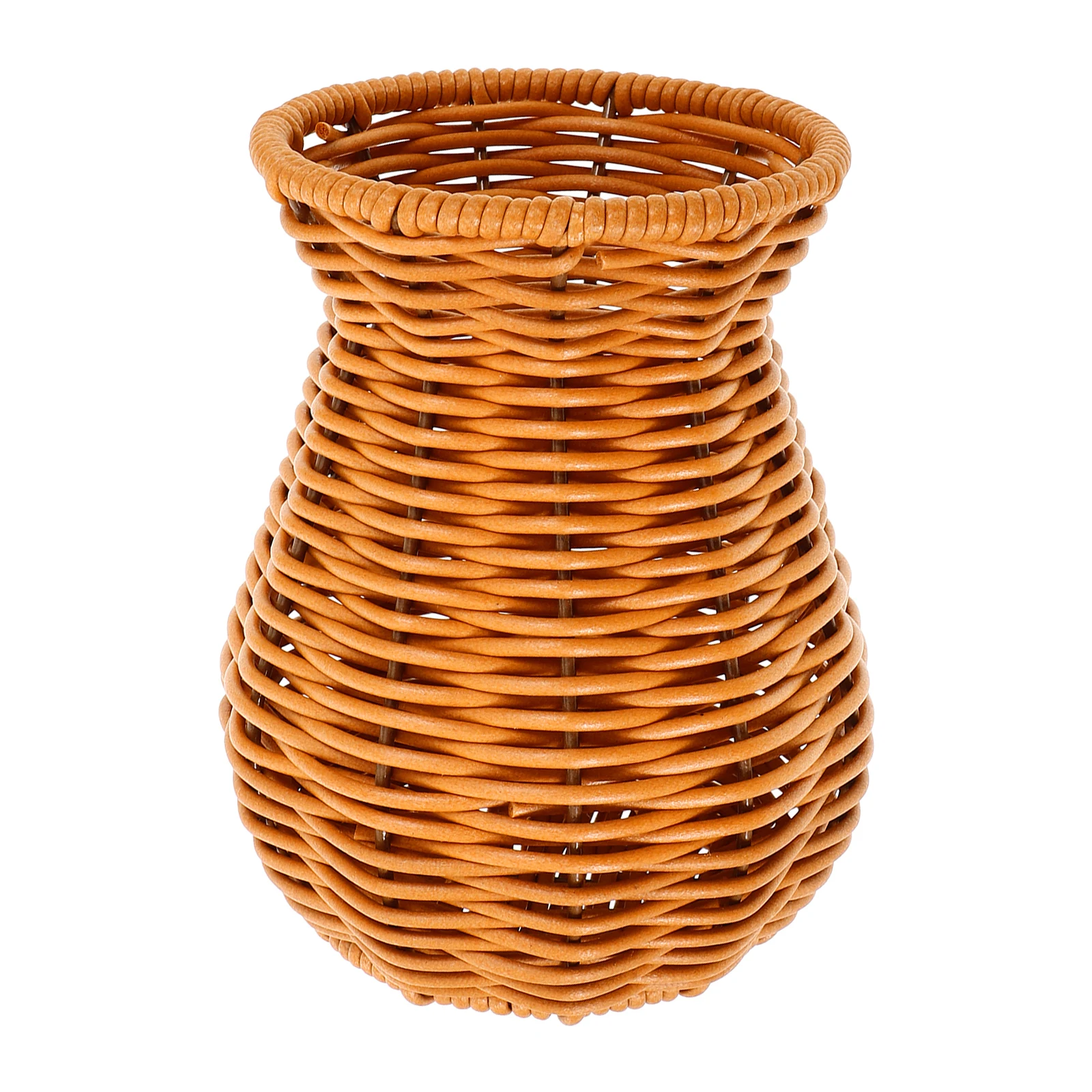 

Decorative Vase Vintage Container Rustic Woven Flower Outdoor Artificial Rattan Plastic Vases for
