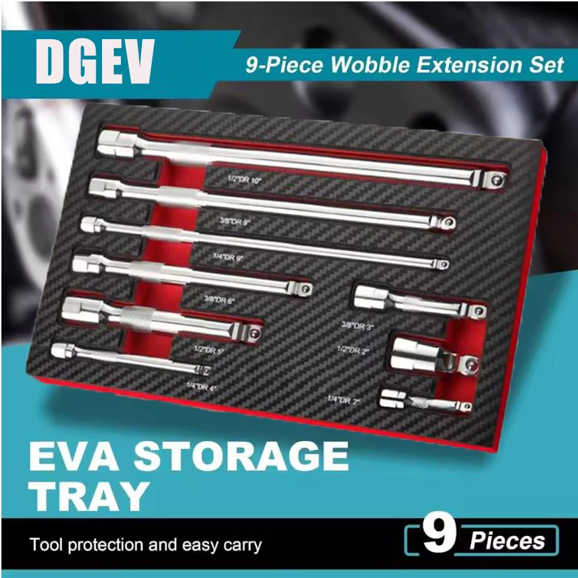 DGEV Wobble Extension Set Socket Extensions Set Ratchet Extensions 1/4