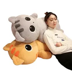 Gigante grandes olhos kawaii gato longo boneca brinquedo de pelúcia em pé fofo fofinho dos desenhos animados animal dormir perna apoio travesseiro abraço plushie presente