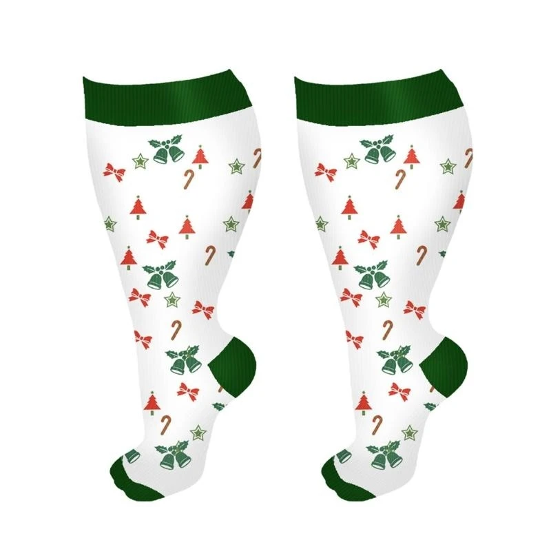 جوارب ضغط عيد الميلاد جوارب دعم متدرجة للركبة جوارب ضغط للحمل والسفر والرحلة 15UB