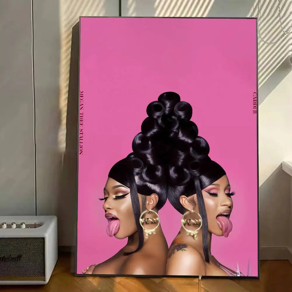 المغني C-Cardi B ملصق معرض يطبع ذاتية اللصق ديكور المنزل الديكور صور مطبوعة للحوائط غرفة المعيشة ملصق