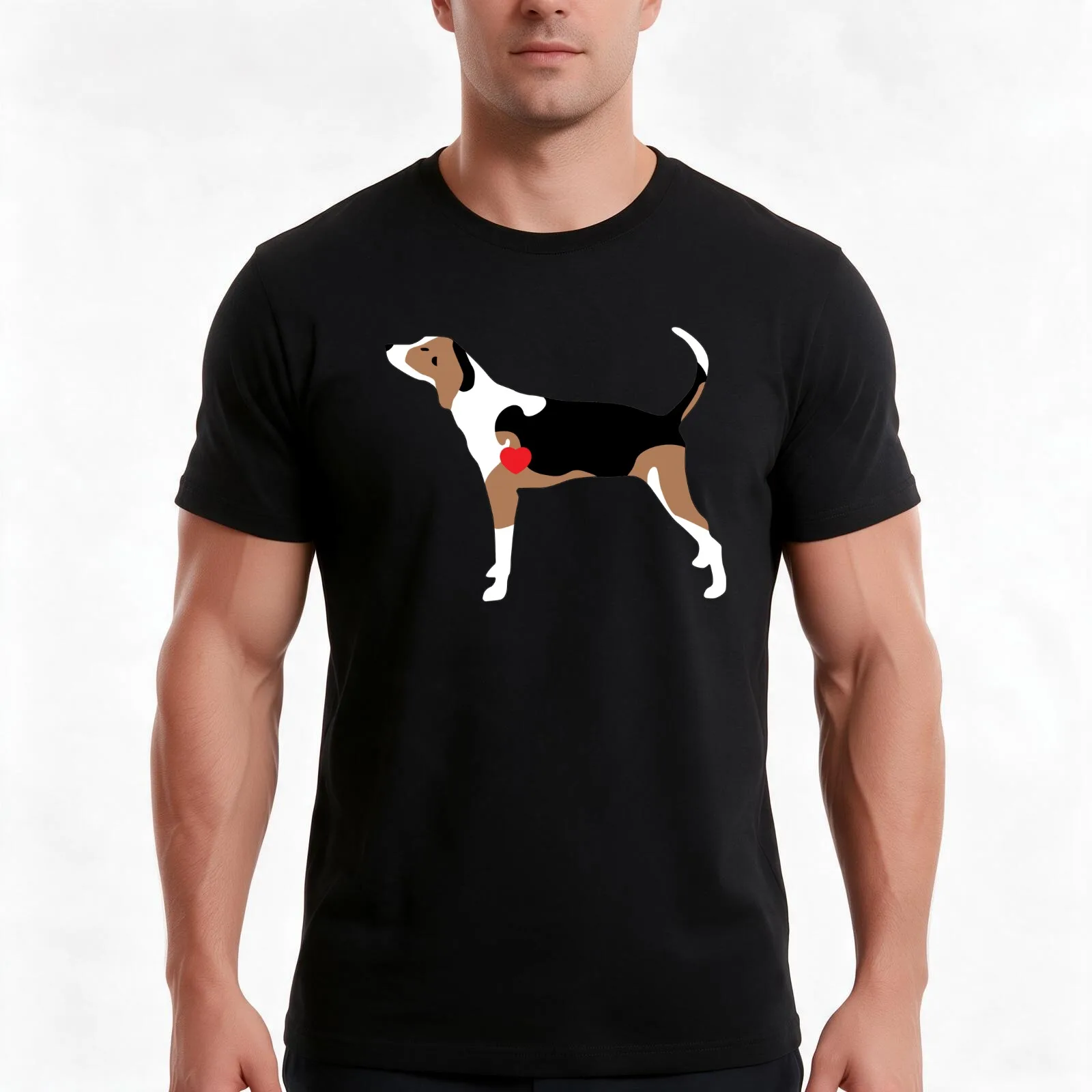 Treeing Walker Coonhound Love T-Shirt, Summer Casual Cotton Tee, Oversized Streetwear Tops, Vintage Graphic Print, 100% Cotton