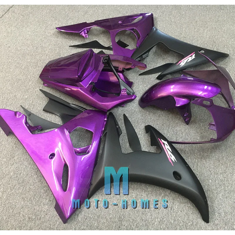 100% Fit Injection Fairings for YAMAHA YZFR6 2003 2004 2005 05 YZF R6 Purple Black Bodywork Fairing Kits ABS Plastic Aftermarket