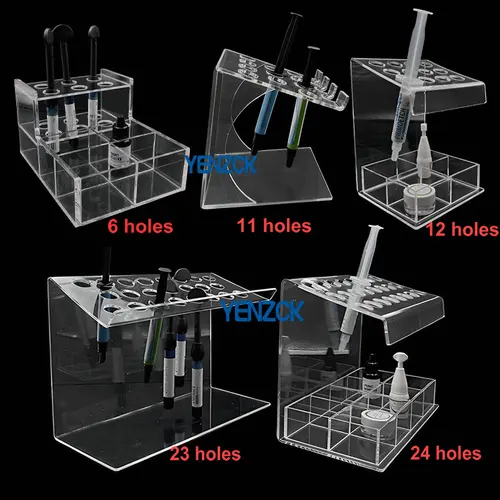 Suministros de almacenamiento Dental, soporte organizador acrílico para jeringa, aplicador adhesivo de resina, 5 tipos opcionales, 1 ud.