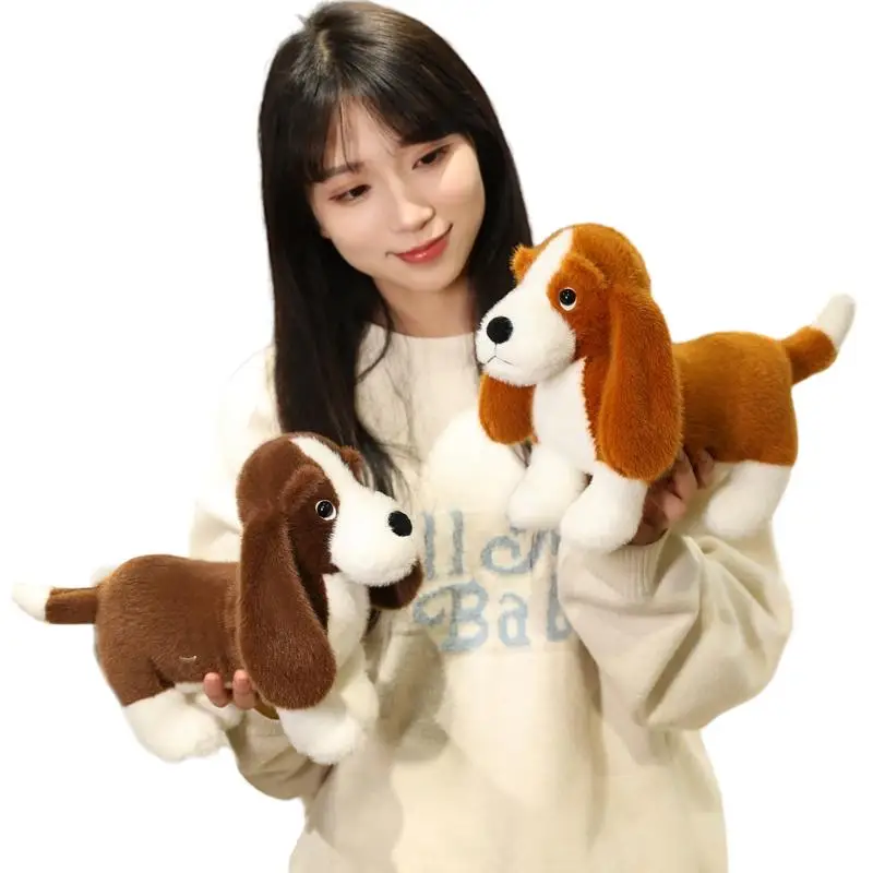 

20x35 см коричневая кукла такса, мягкая короткая подушка для собаки, каваи, мультяшное животное, домашнее животное, мужской подарок