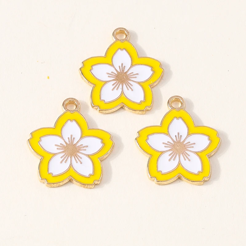 20 Stück niedliche bunte Emaille-Blumenanhänger für die Schmuckherstellung, Tropfenohrringe, Halsketten, Armbänder, DIY-Bastelzubehör ﻿ – Detail 25