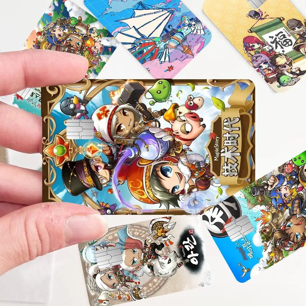 

Game MapleStory Live Anime Spend Or Save Funny Shell On Off Ultra Thin No Fade Sticker Skin Cover Film For Debit Credit Card