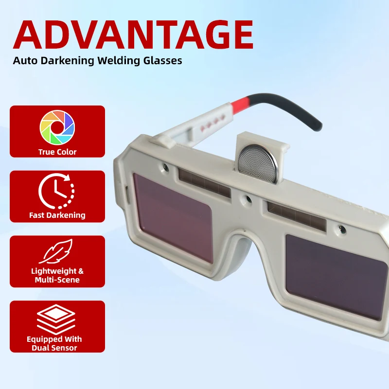 

New auto-dimming welding goggles with replaceable lithium battery welding glasses for TIG-MIG arc plasma cutting