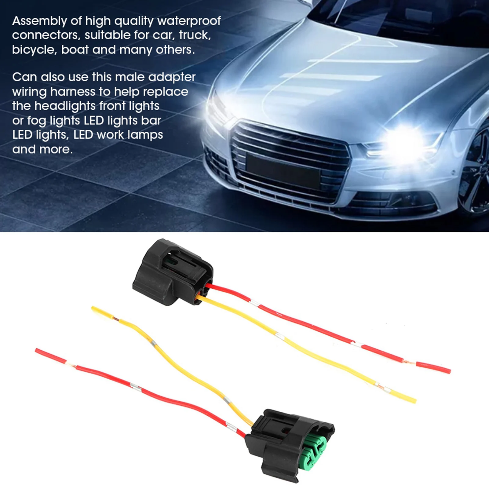 Car Motorcycle Female Adapter Wiring Socket Base Lamp Holder Cable Connector for H8 H11 Connector Lamp Holder