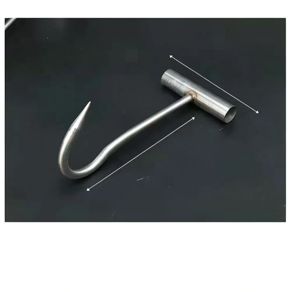 Heavy Duty T Shape Hook Meat Handling Tool Galvanized Steel Butcher Equipment For Commercial Slaughterhouse Beef Pork Gear