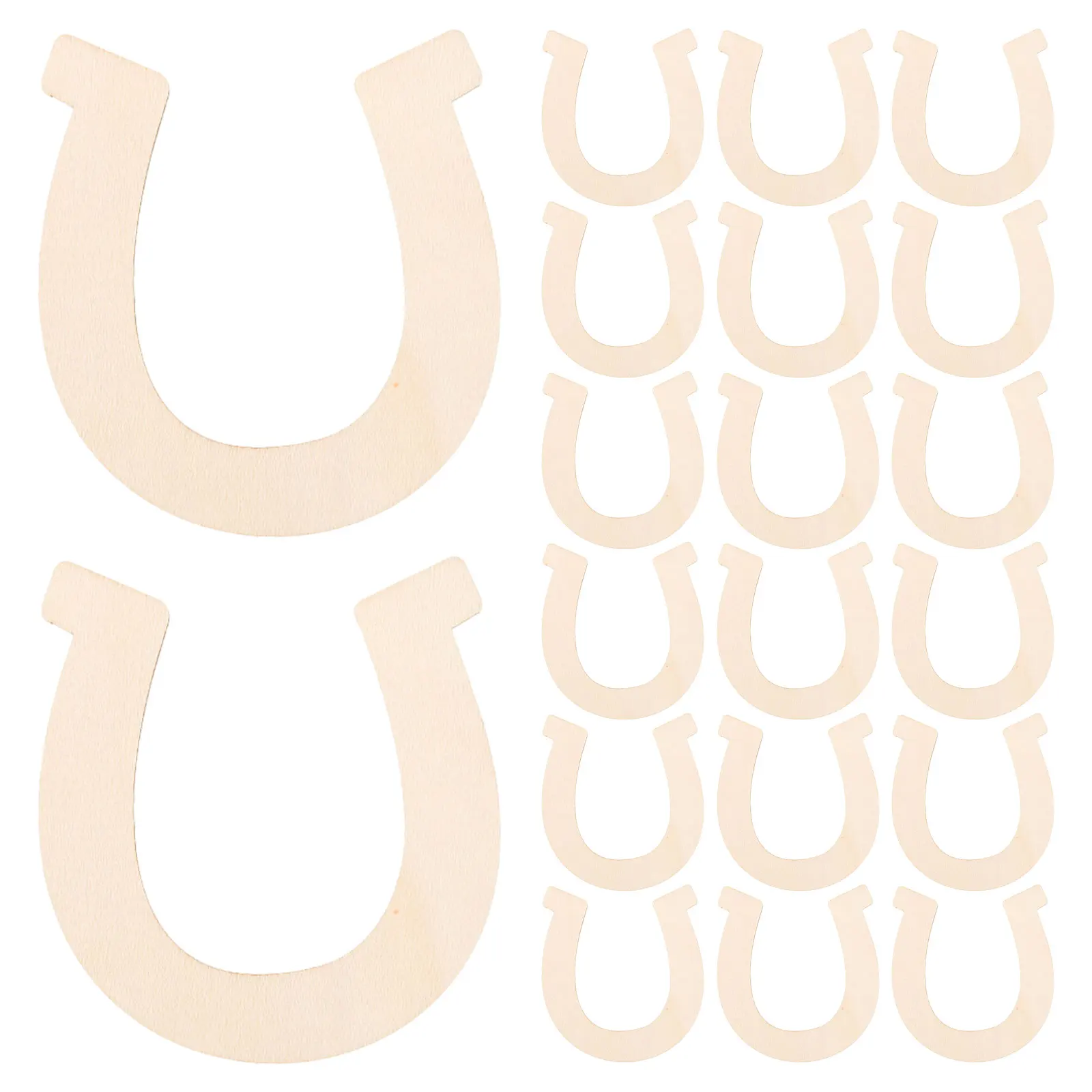 

48Pcs Unfinished Wooden Horseshoe Slices DIY Painting Cutouts Lightweight Wood Chips for Hand Painted Craft Home Decoration
