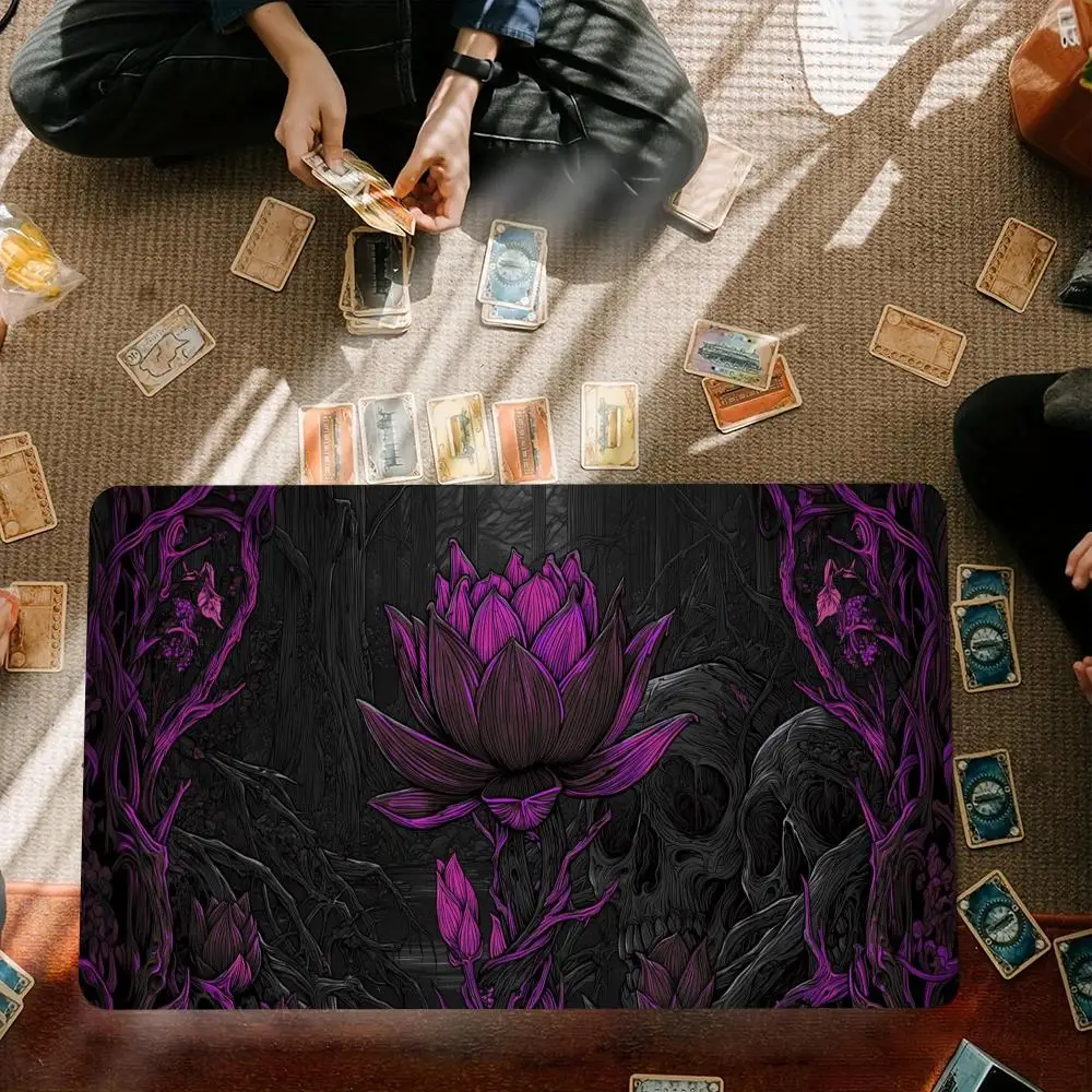 

Lotus Skull Design Mouse Pad Large Computer Office Mousepads 35X60cm Anti-slip Rubber Mat for MTG DTCG CCG RPG Trading Card Game
