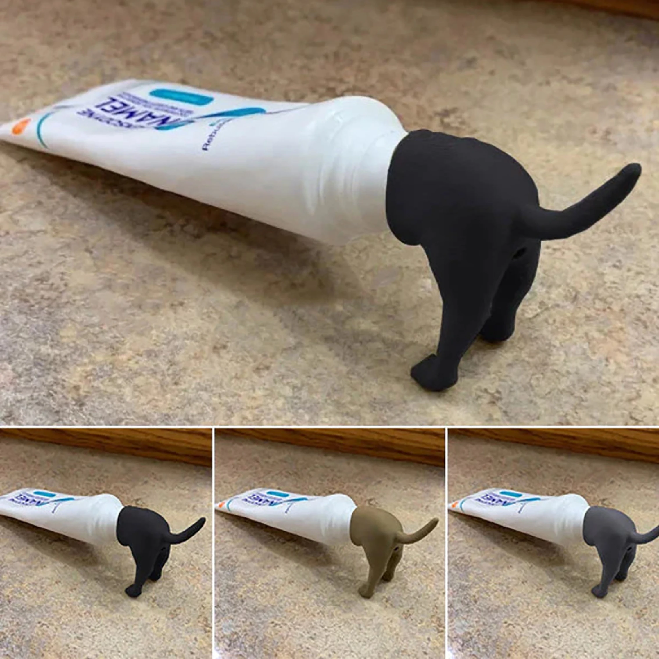 Dog Butt Toothpaste Defecates, Dog Pranks, Squeezes Toothpaste, Washes Up