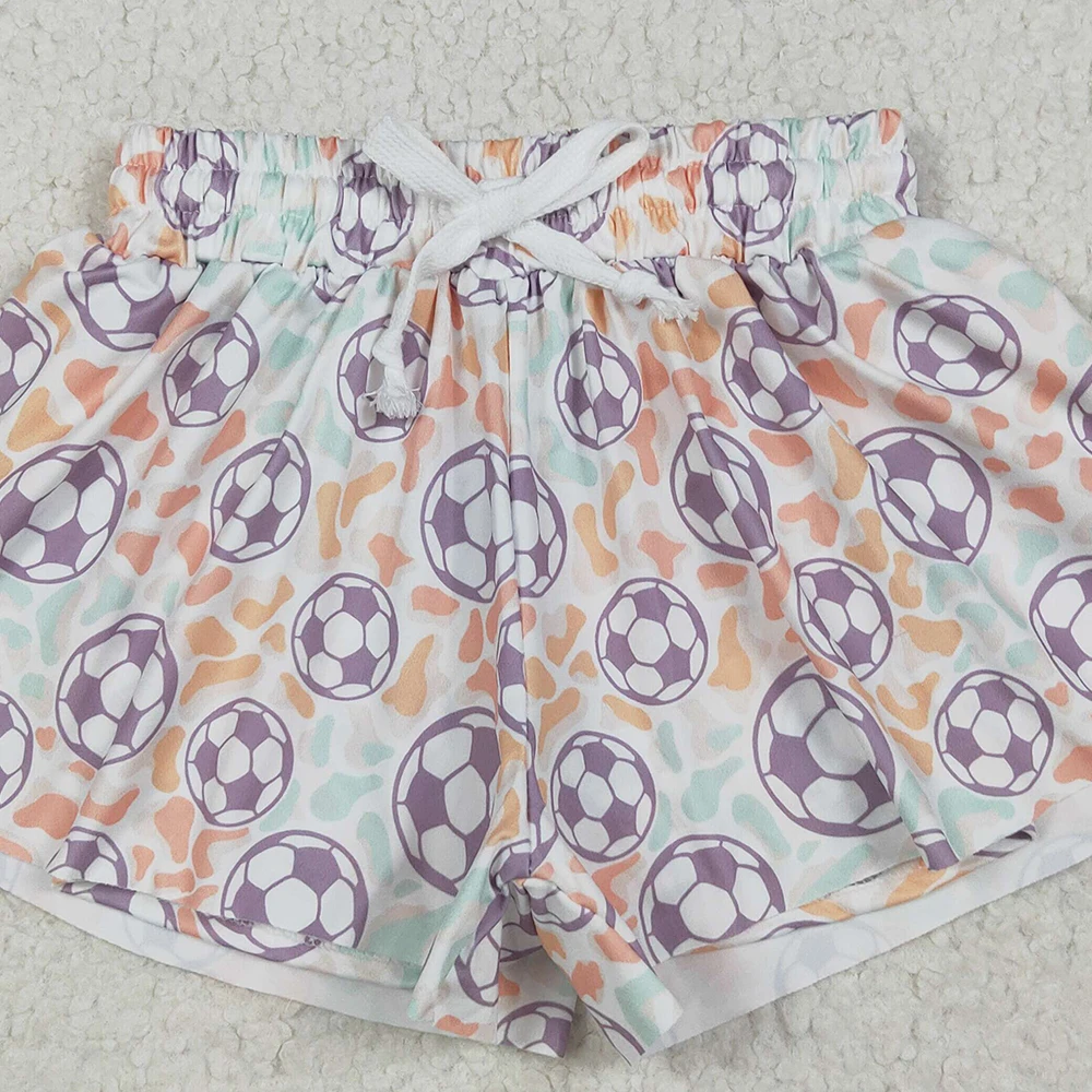 Baby Girls Colorful Leopard Football Shorts Summer Bottoms Fun Soccer Print for Little Ones