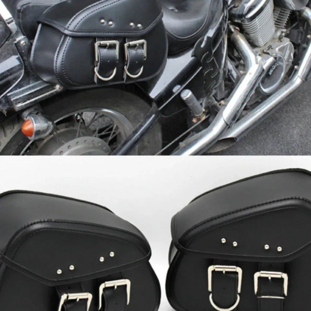 1 Pair of Waterproof Motorcycle Saddle Bags, Side Boxes, Davidson Retro Universal Bicycle Storage Bags with Anti-theft Features