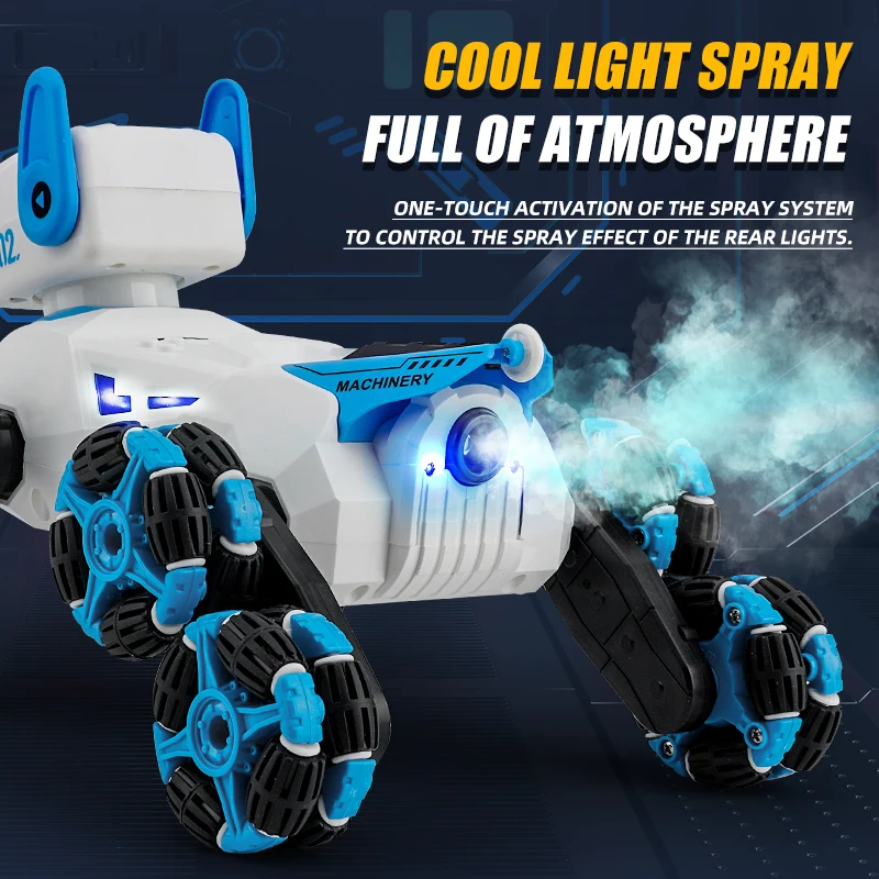 F03 الأطفال التحكم عن بعد سيارة محاكاة روبوت الكلب مركبة ذكي التحكم المزدوج RC سيارات أطفال عيد الميلاد اللعب