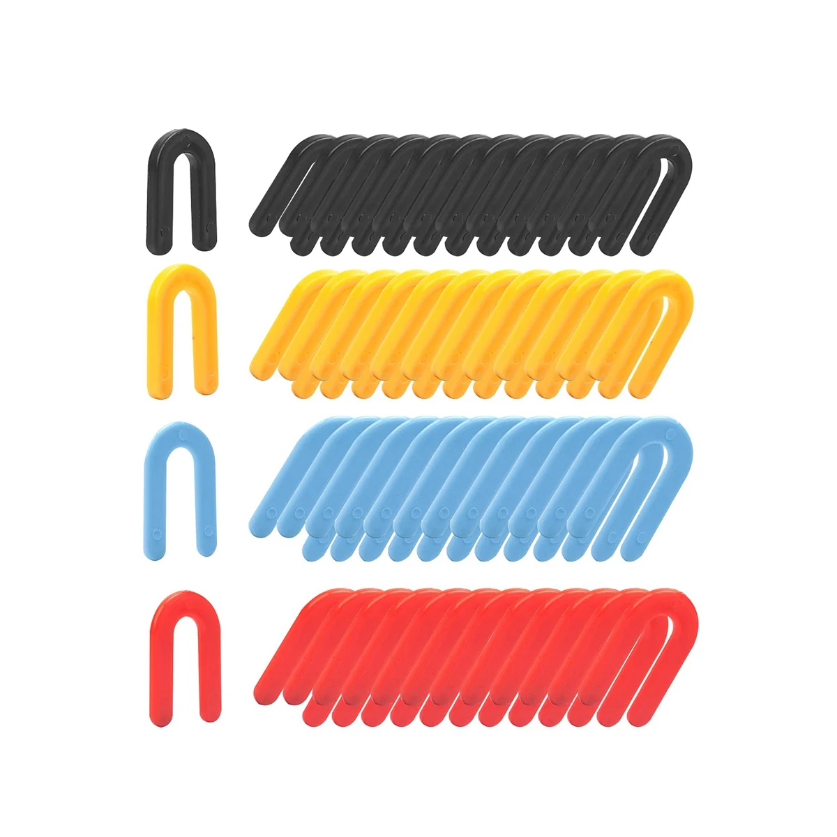 400PCS Plastic Shims Structural Horseshoe U Tile Blue 1/16 inch, Red 1/8 inch, Yellow 3/16 inch, Black 1/4 inch