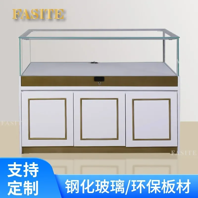 For Gold Jewelry Display Cabinet Museum Glass Counter Commercial Showcase with Glass Door Secure Storage Retail Store