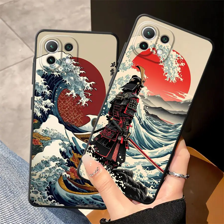 

Чехол для Xiaomi Mi 13 14 15 Pro 12X 10T 11T 12T Pro 11 12 13 Lite, черный мягкий чехол для телефона с волнистым узором