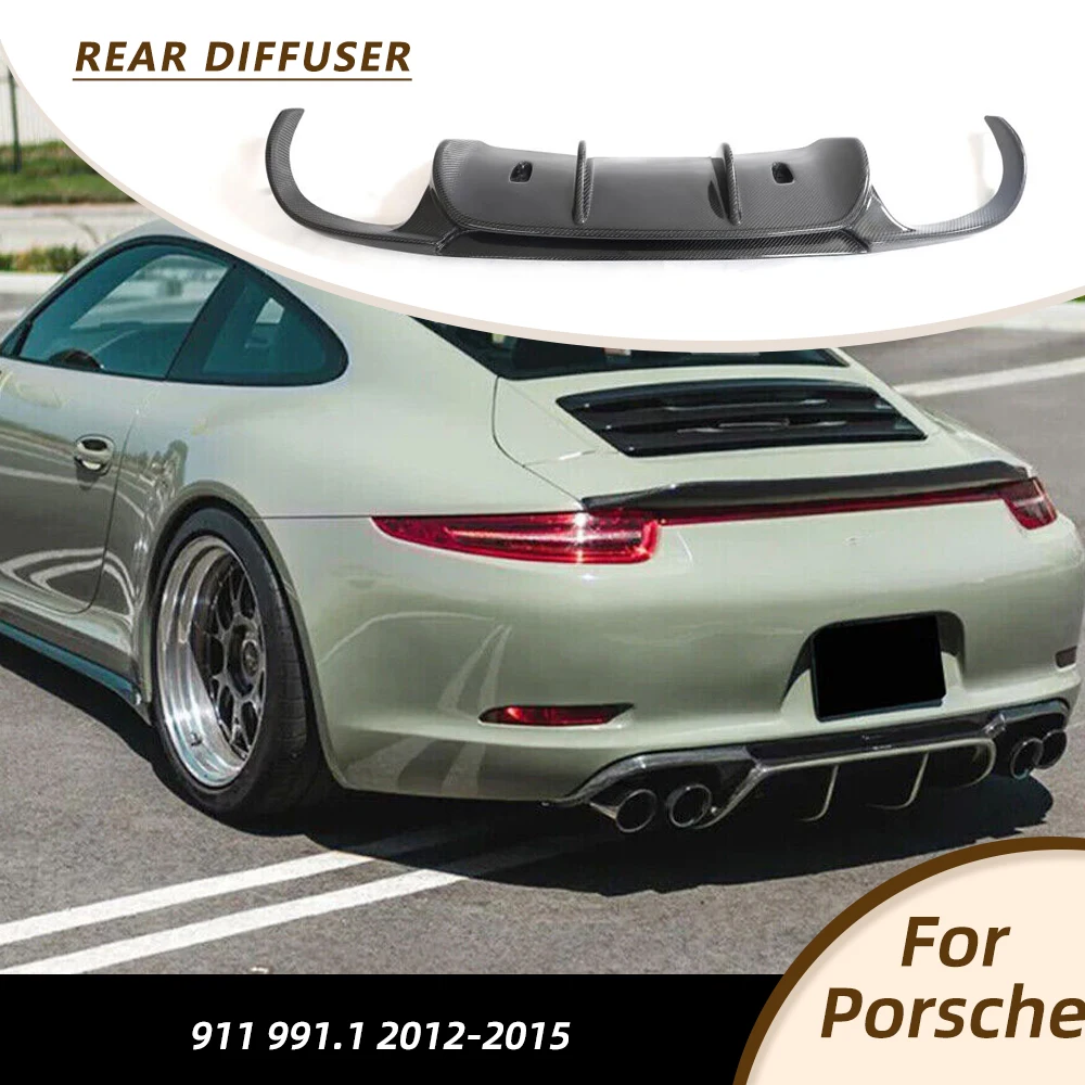 

Car Rear Bumper Diffuser Racing Body Kits For Porsche 911 991.1 2012-2015 Rear Bumper Chin Lip Diffuser Splitters Carbon Fiber