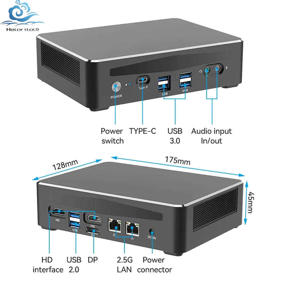 Helorpc Industrial Control Computer with Win10/11 Linux Optional Inter 12th Generation Core i5/i7/9 Processor Dual LAN 3 Display