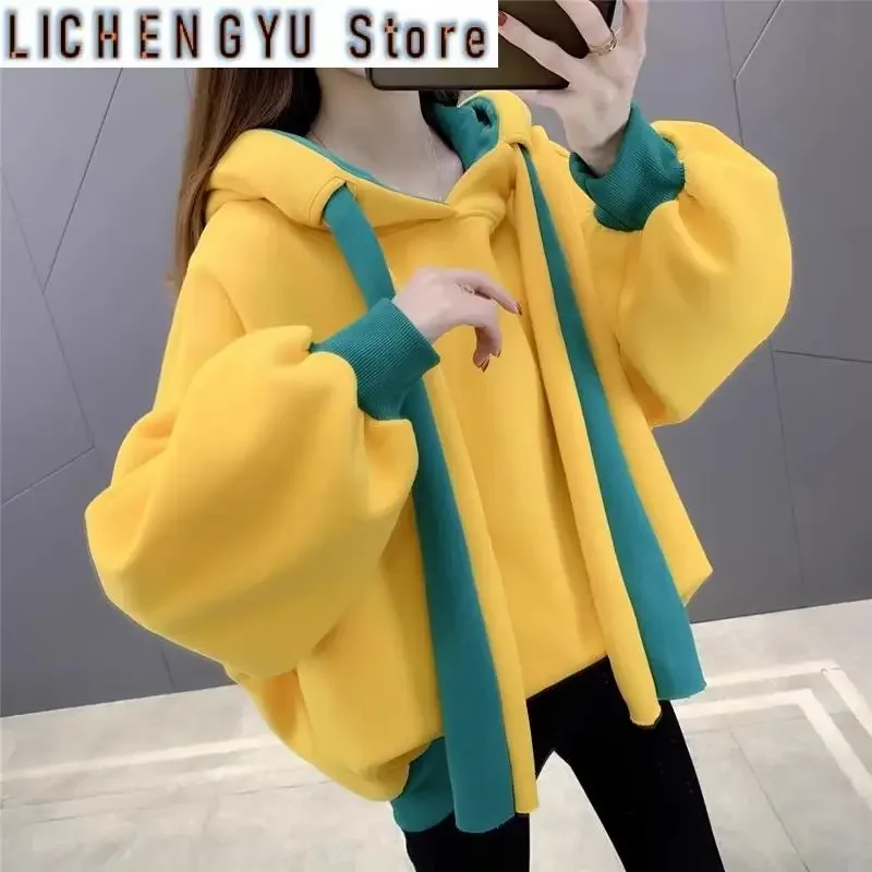 Velvet and Thickened Sweater for Women's New Popular Autumn and Winter Large Size Women's Loose and Fat mm Top Coat Trendy