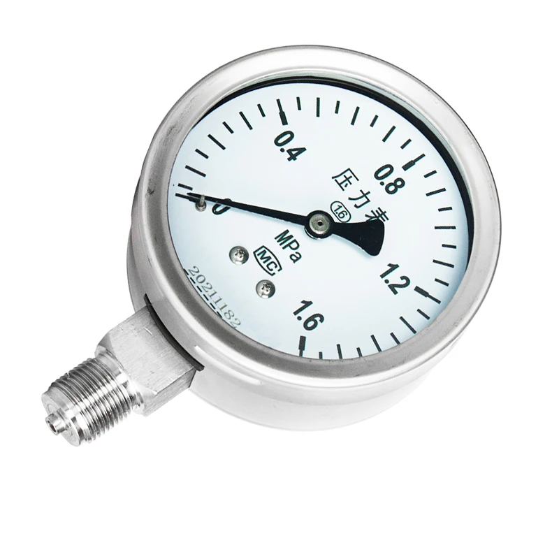 10Mpa 30Mpa 40Mpa Pressure Meter 304SS  0-60Mpa 60mm Dial G1/2 Mechanical Diaphragm Fuel Diesel Gas Water Oil Pressure Gauge