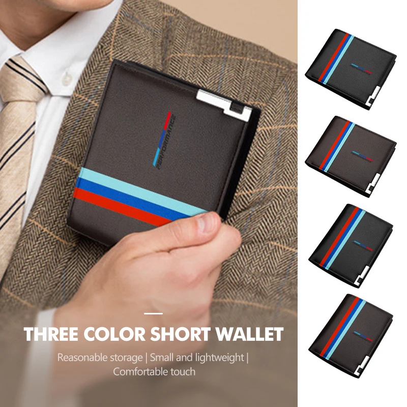 Car Men Wallet Leather Short Card Holder Business Purse For BMW 1 2 3 5 7 Series X1 X2 X3 X4 X5 X6 G20 G30 G11 G12