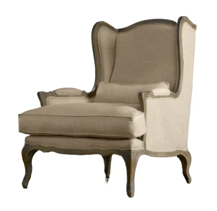 

Solid wood tiger chair villa European high back leisure chair single sofa French retro chair solid wood