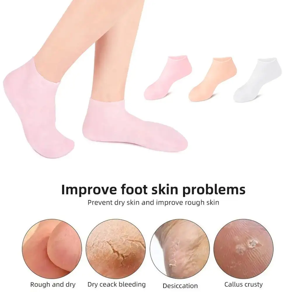 Spa Moisturizing Silicone Socks Gel Socks Exfoliating and Preventing Dryness Cracked Dead Skin Remove Protector Foot Care Tools