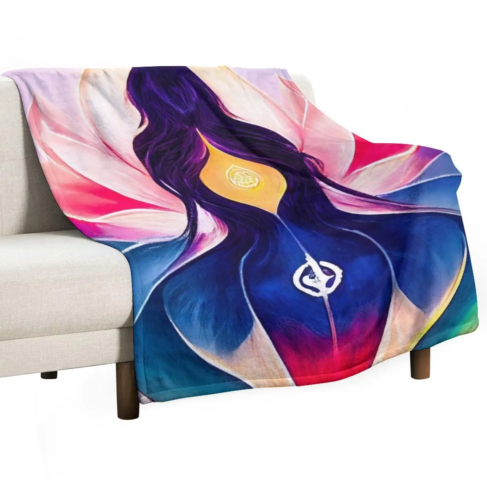 Yoni Flower of the Sacred Feminine and the Divine Feminine - spiritual art spiritual artwork spirituality wellnes Throw Blanket