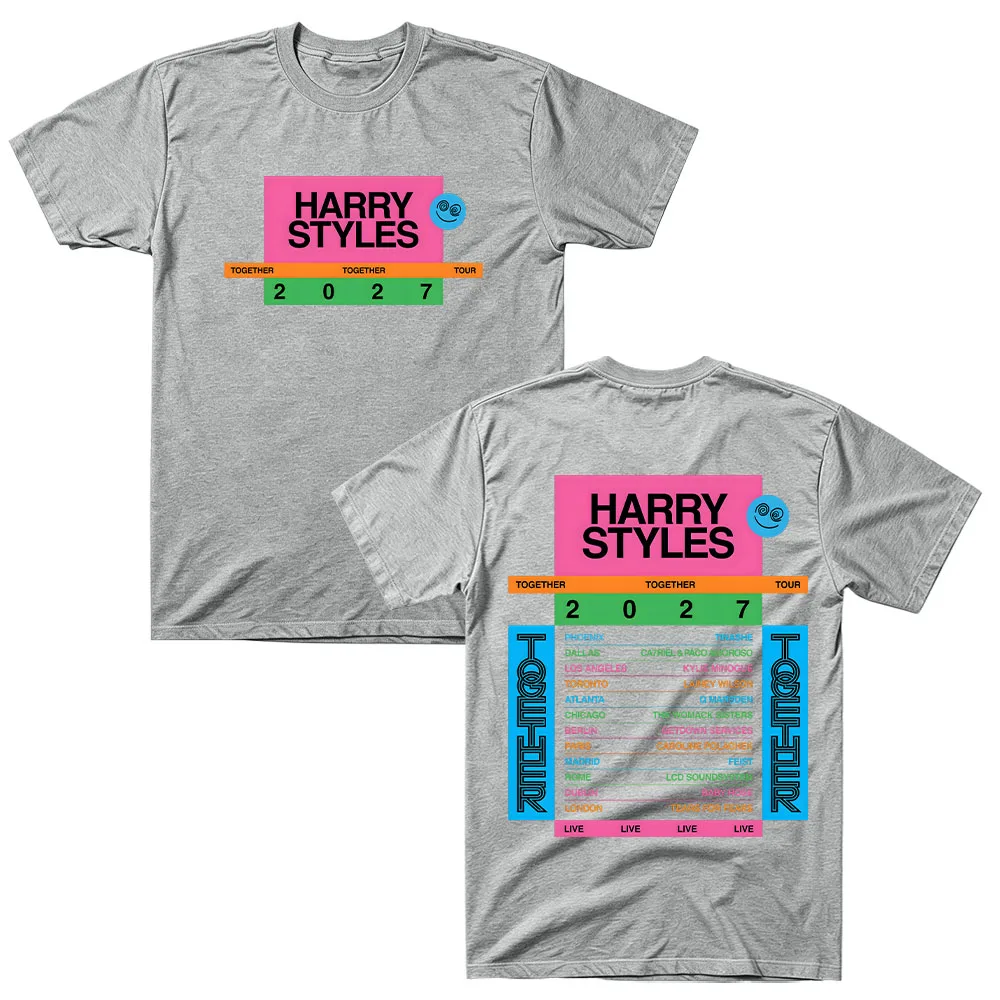 HarryStyles Together Together Tour 2027, T-Shirt mit beidseitigem Aufdruck, aus reiner Baumwolle, für Damen und Herren, lockere Passform, ein tolles Geschenk für Fans, Streetwear, Freizeitkleidung. – Detail 9