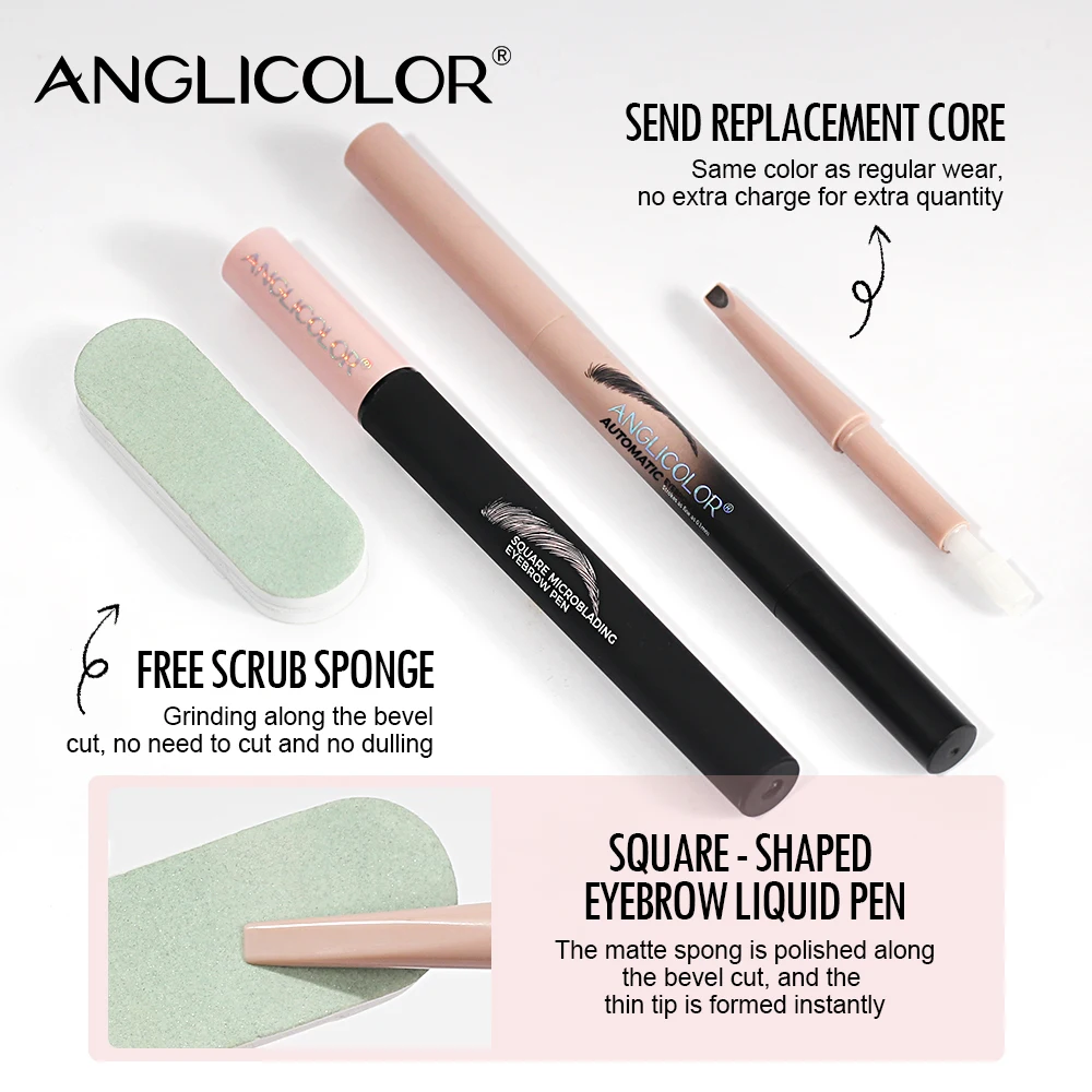 Eyebrow Pencil Set Waterproof Non-Smudge Liquid Split Eyebrow Pencil Water Eyebrow Pencil Automatic Eyebrow Pencil (with one rep