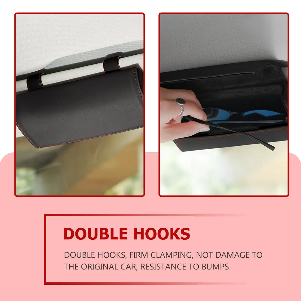 

Car Glasses Case Slim Portable Hanging Sun Visor Sunglasses Storage Box Credit Cards Holder for Car Use Sun Visor Sunglasses Box