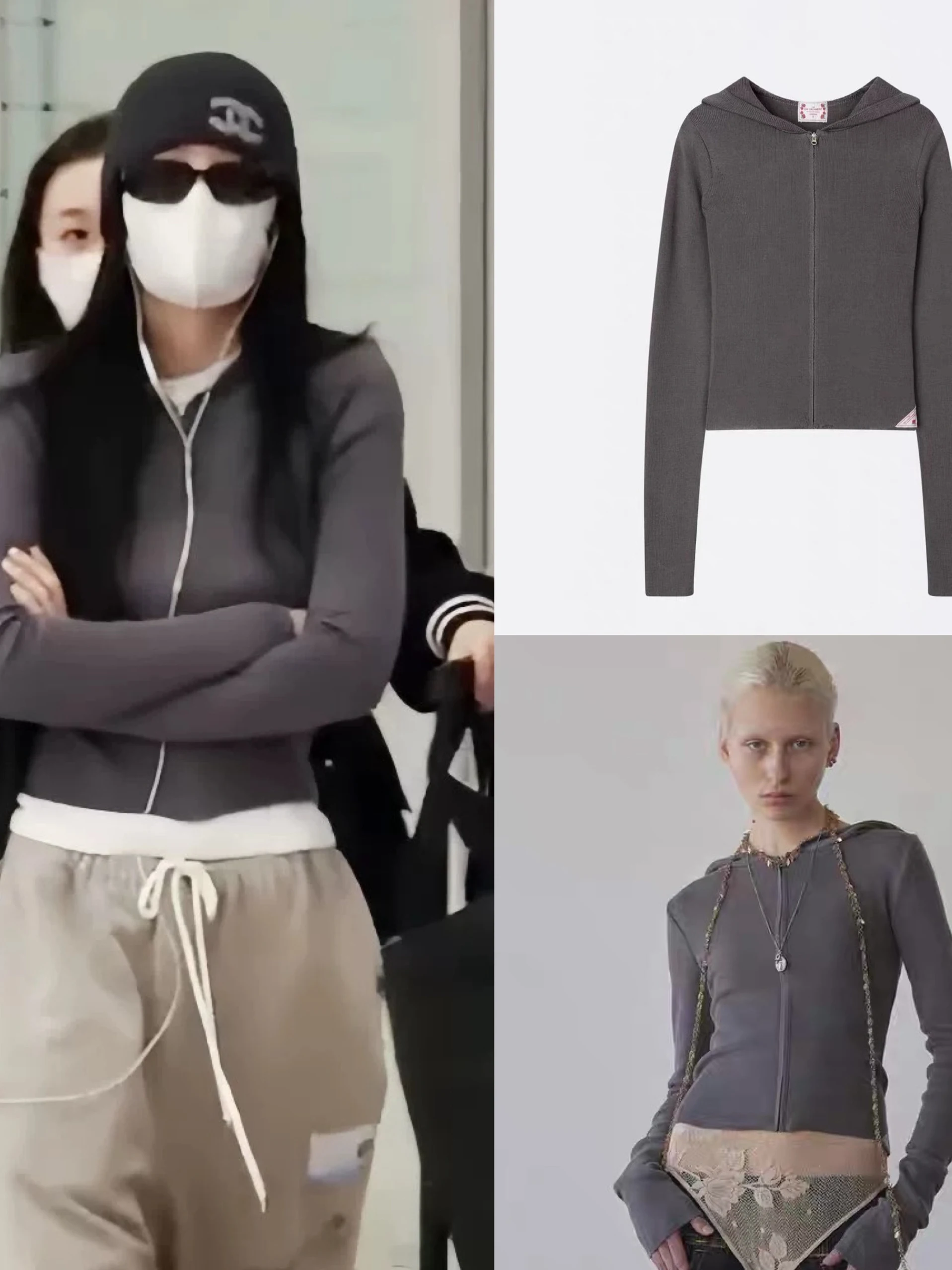 

Jennie однотонный облегающий вязаный открытый кардиган на молнии с капюшоном, женский топ, модная утягивающая верхняя одежда, весна 2025 г.