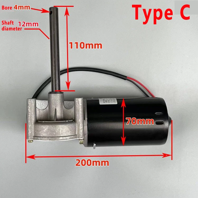 Worm Gear DC Deceleration Motor 24V 60W 80W High-power High-speed Motor Self-locking Metal Gear Forward and Reverse Mute Motor